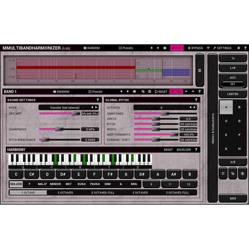 MeldaProduction MMultiBandHarmonizer - Pitch Shifting Multi-Voice Harmonizing Plug-In
