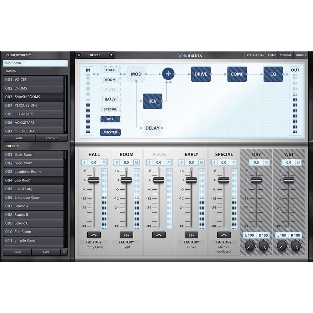 Overloud Factory for REmatrix - Convolution Reverb Player and Impulse Responses