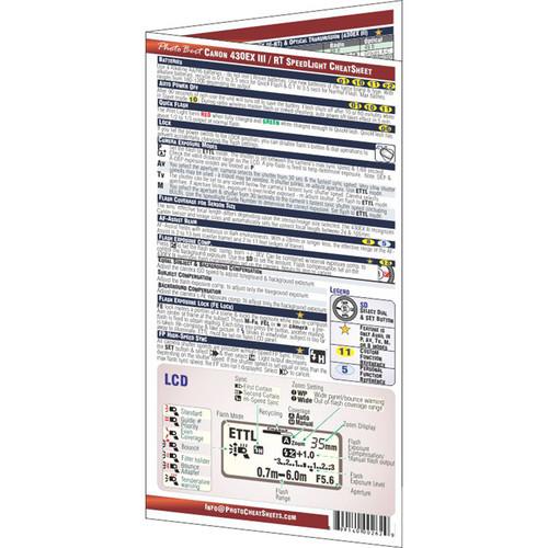 PhotoBert CheatSheet for Canon 430EX III-RT 430EX III Speedlight