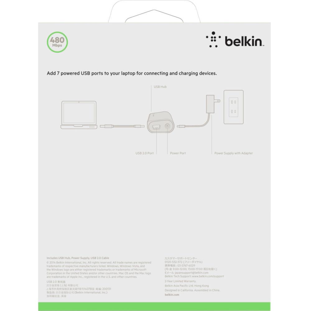 Belkin F4U041TT 7-Port Ultra-Slim Desktop USB Hub