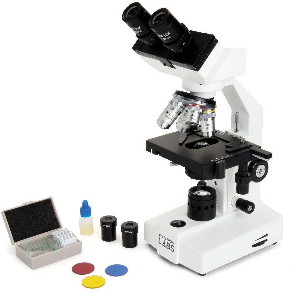 CELESTRON LABS CB2000CF Compound Binocular Microscope with 4.3 x 4.7" Mechanical Stage
