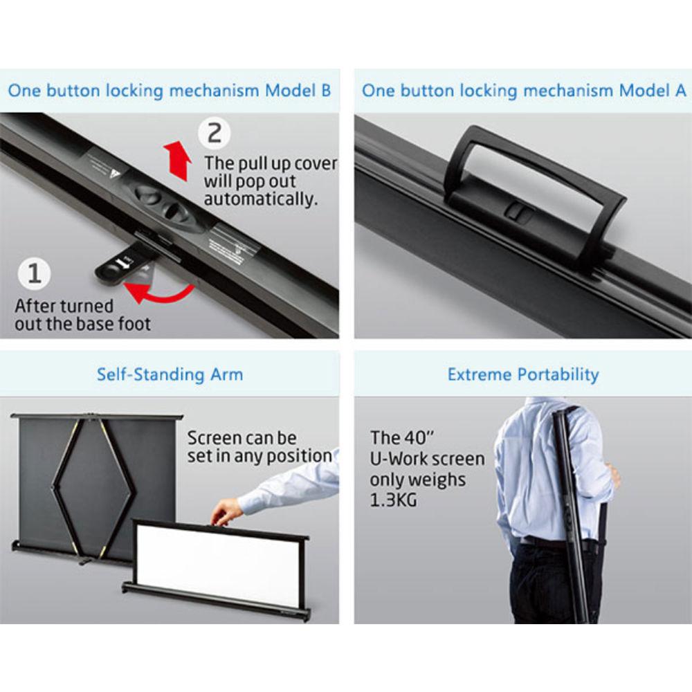 GrandView PT-UW040VWM4B U-Work 24 x 32" Table-Top Projection Screen
