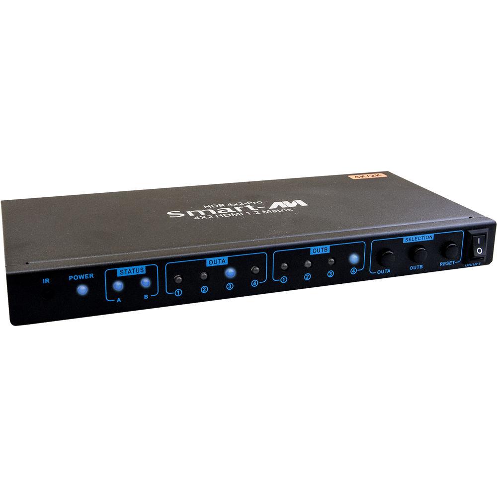 Smart-AVI HDR4X2PROS 4K 2K HDMI 4x2 Matrix Switch with Remote