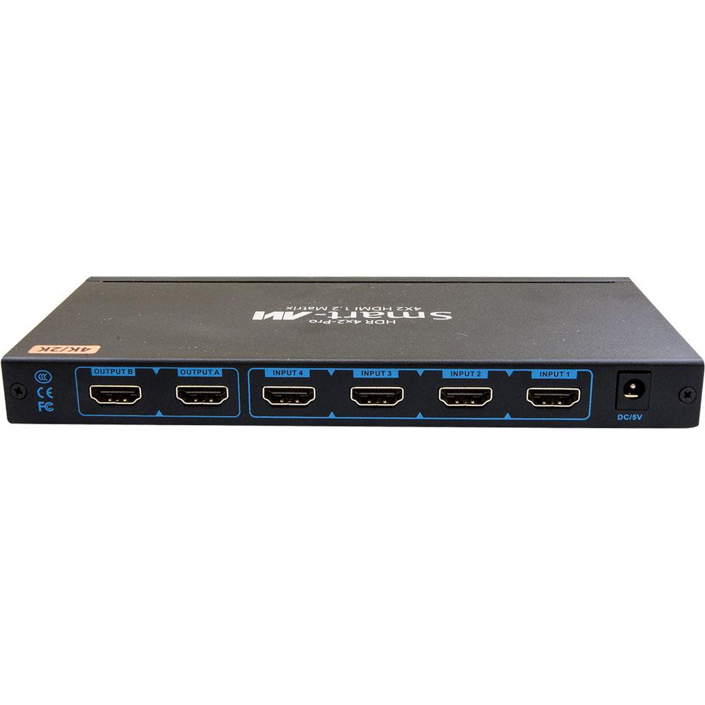 Smart-AVI HDR4X2PROS 4K 2K HDMI 4x2 Matrix Switch with Remote