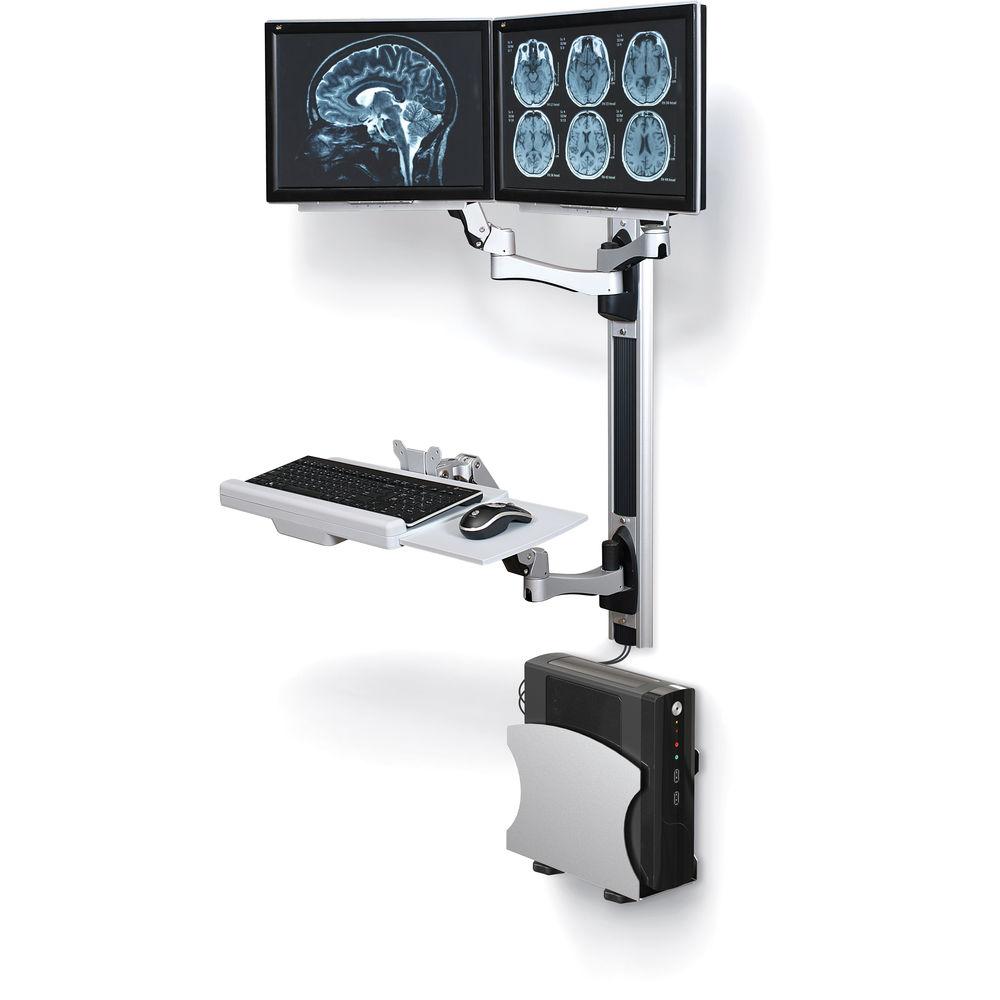 Balt HG Wall Mount Workstation with CPU Holder and Additional Monitor Arm