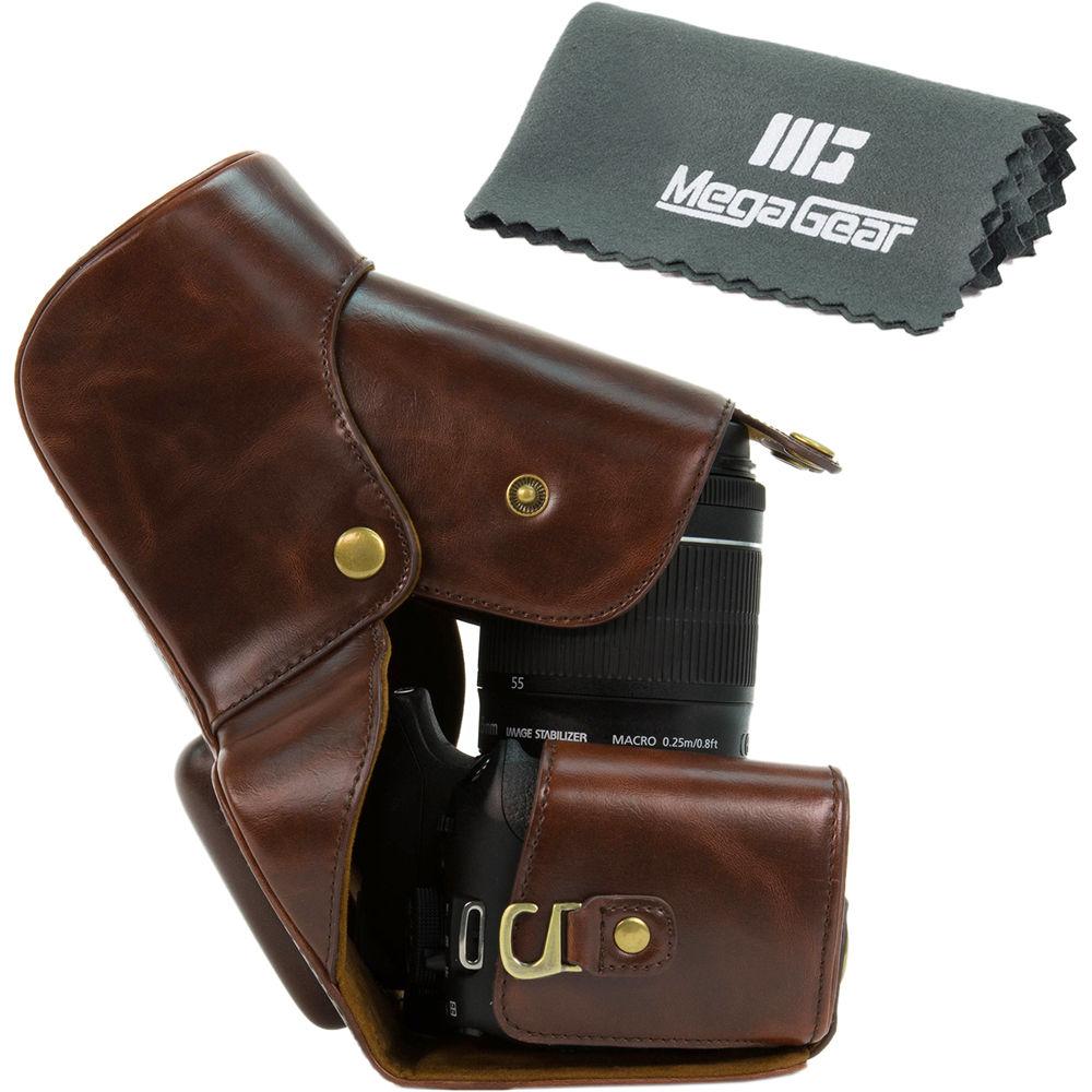 MegaGear Ever Ready PU Leather Case for Canon T6, T5i, T4i with 18-55, 18-135mm Lens