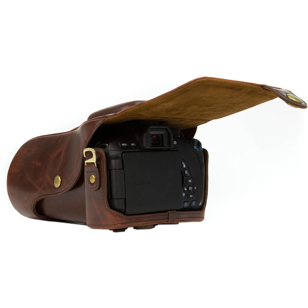 MegaGear Ever Ready PU Leather Case for Canon T6, T5i, T4i with 18-55, 18-135mm Lens