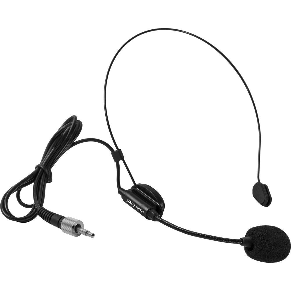 Nady 8W-1KU UHF Wireless Receiver System for Eight Simultaneous Transmitters with HM-3 Head-Worn Microphone