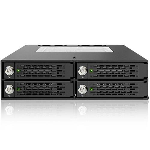 Icy Dock ToughArmor 4-Bay 2.5" SATA SAS HDD & SDD Backplane Cage with Locking Trays for 5.25" Bay