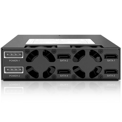 Icy Dock ToughArmor 4-Bay 2.5" SATA SAS HDD & SDD Backplane Cage with Locking Trays for 5.25" Bay