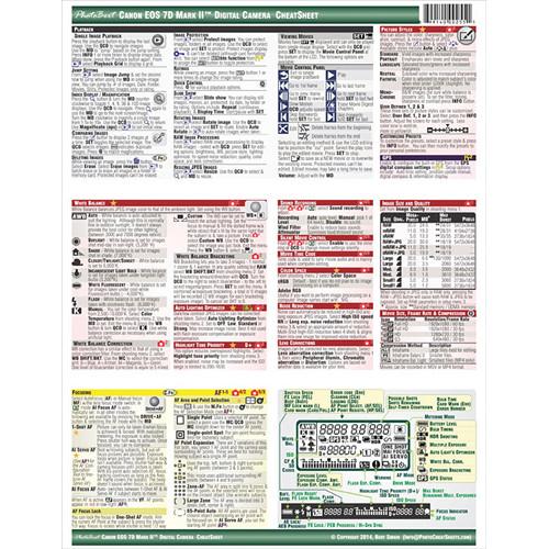 PhotoBert CheatSheet for Canon EOS 7D Mark II DSLR Camera