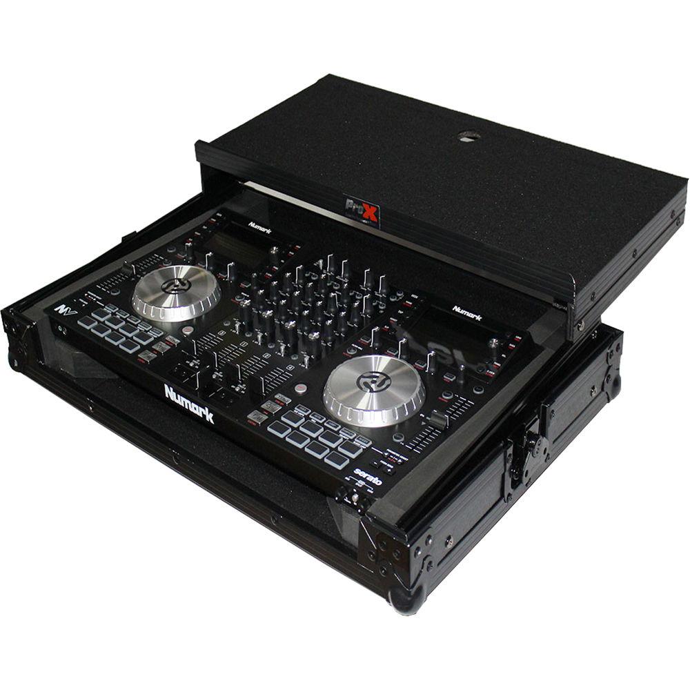 ProX Flight Case for Numark NV NVII Controller with Laptop Shelf