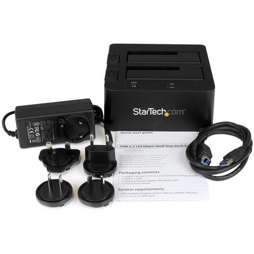 StarTech USB 3.1 Dual-Bay Dock for 2.5" 3.5" SATA SSDs HDDs