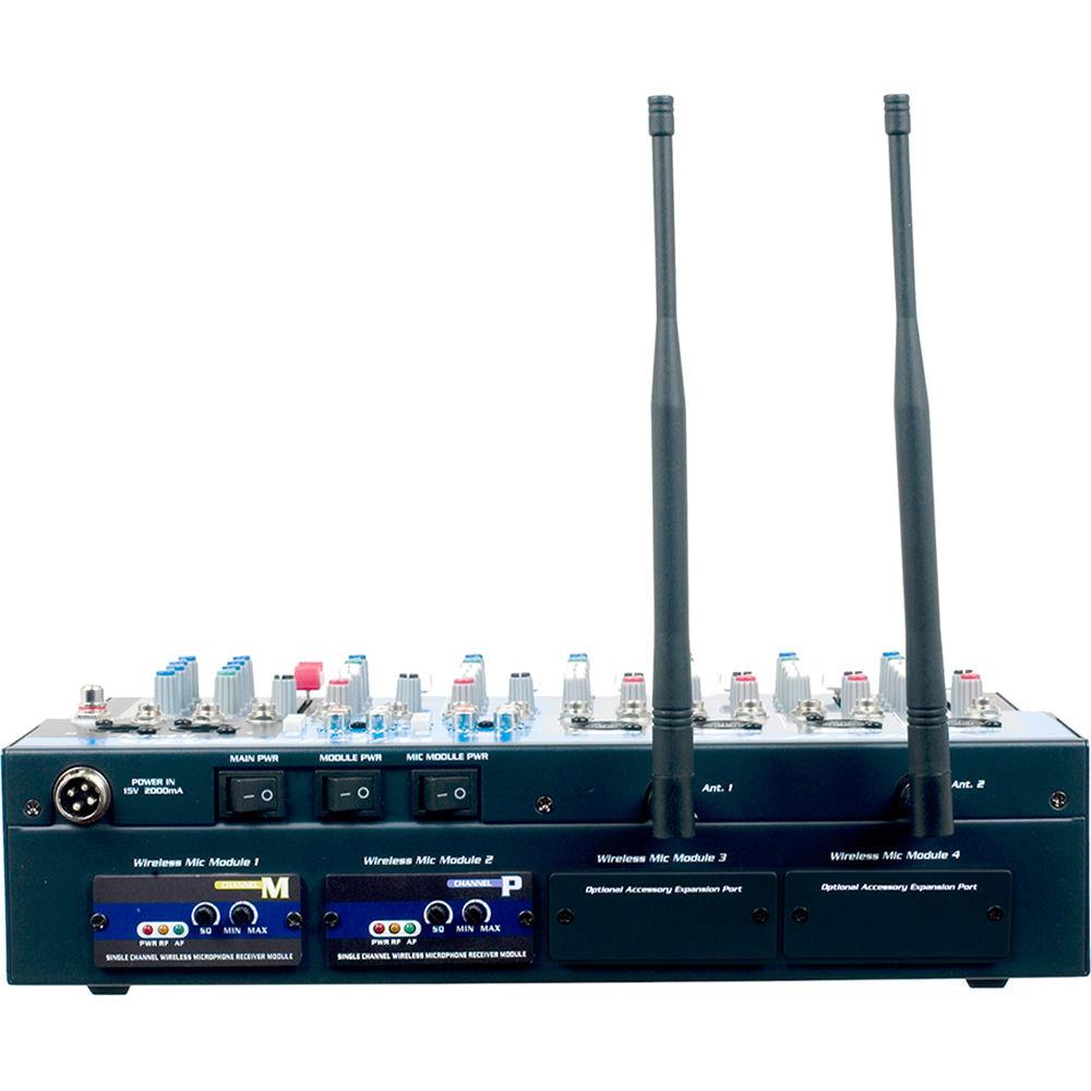 VocoPro WirelessMix-2 All-In-One Mixer w 2x Wireless Mics and SD Audio Recorder