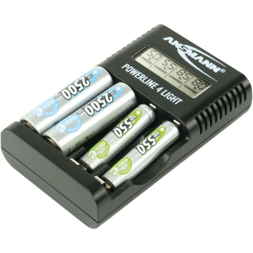 Ansmann Powerline 4 Light Battery Charger for AA and AAA NiMH and NiCd Cells