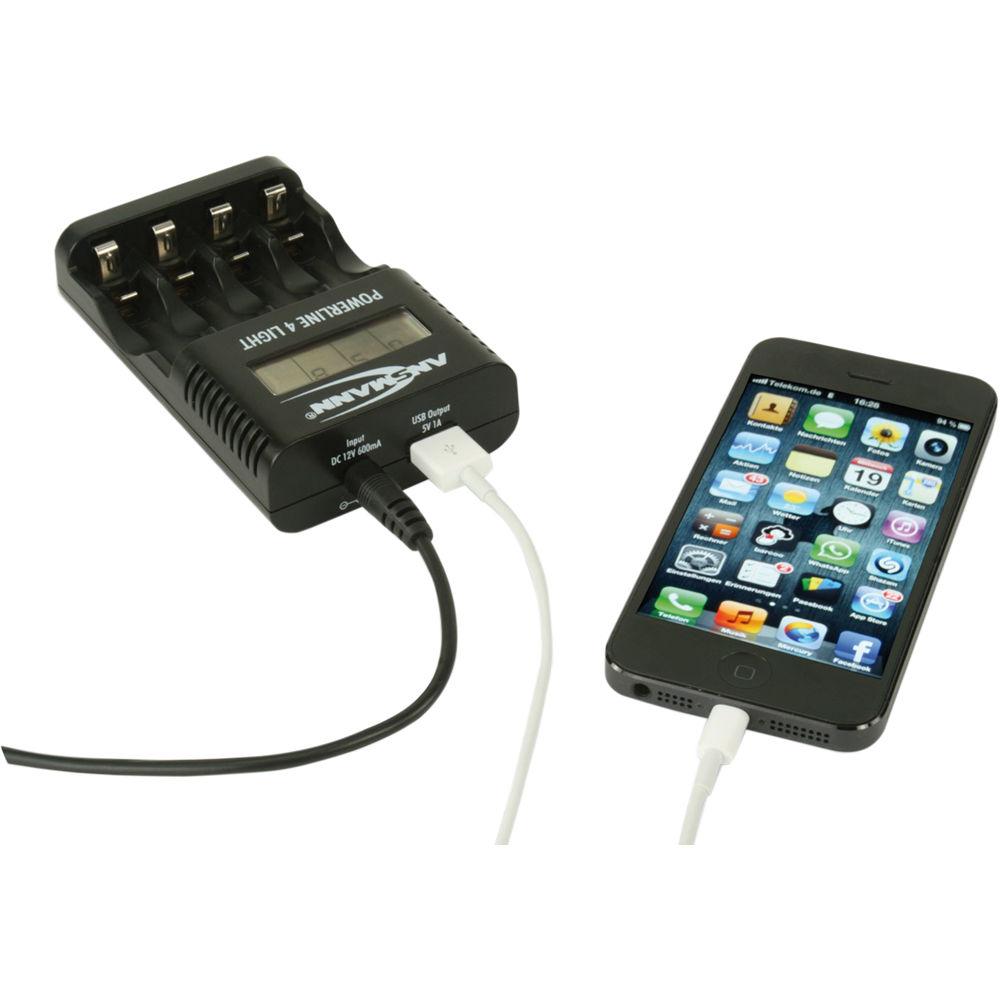 Ansmann Powerline 4 Light Battery Charger for AA and AAA NiMH and NiCd Cells