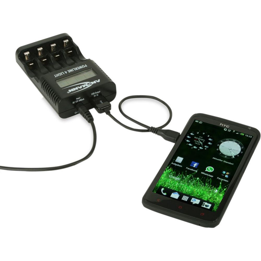 Ansmann Powerline 4 Light Battery Charger for AA and AAA NiMH and NiCd Cells