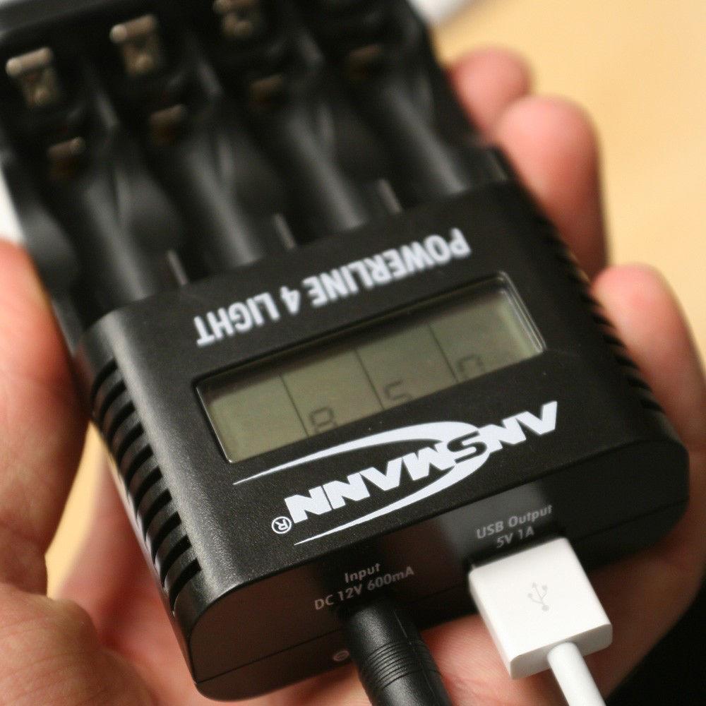 Ansmann Powerline 4 Light Battery Charger for AA and AAA NiMH and NiCd Cells