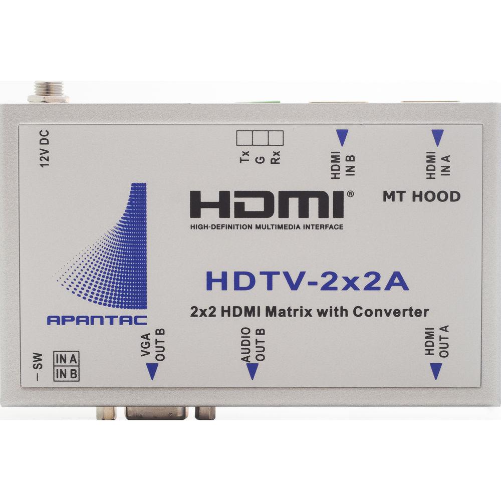 Apantac HDTV-2X2A HDMI VGA 2 x 2 Matrix Switch with Converter