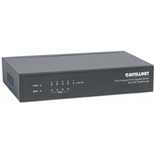 Intellinet 5-Port PoE-Powered Gigabit Switch with PoE Passthrough