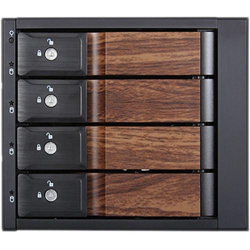 iStarUSA BPN-DE340SS-WB 3x5.25" to 4x3.5" SAS SATA 6.0 Gb s Trayless Hot-Swap Cage with Wood Look Bezel