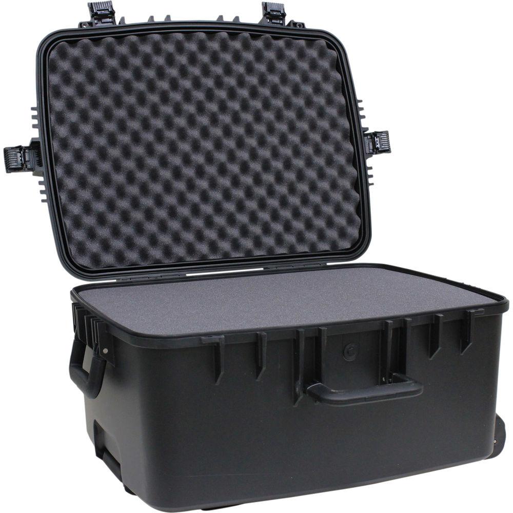 JELCO Rugged Carry Case with Wheels, Extension Handle, and DIY Customizable Foam