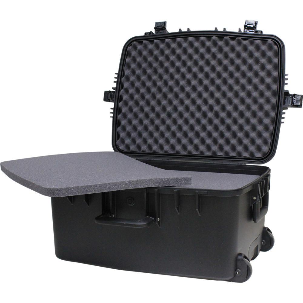 JELCO Rugged Carry Case with Wheels, Extension Handle, and DIY Customizable Foam
