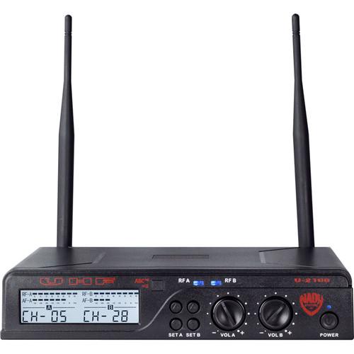 Nady U-2100 Dual Receiver UHF Wireless System with Two LM-14U Unidirectional Lavalier Microphones