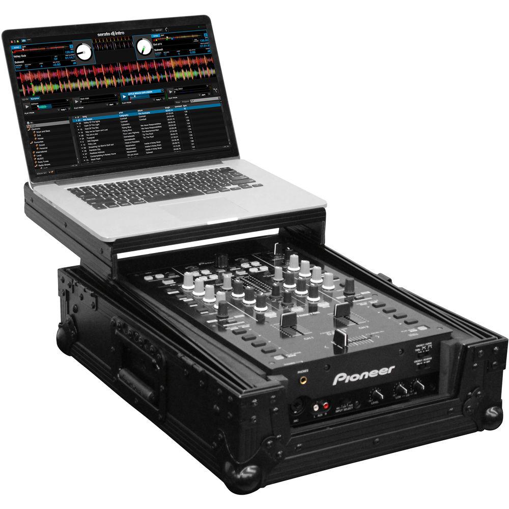 Odyssey Innovative Designs FZGS10MX1BL Black Label Series Low Profile Glide Style Case for a 10" DJ Mixer