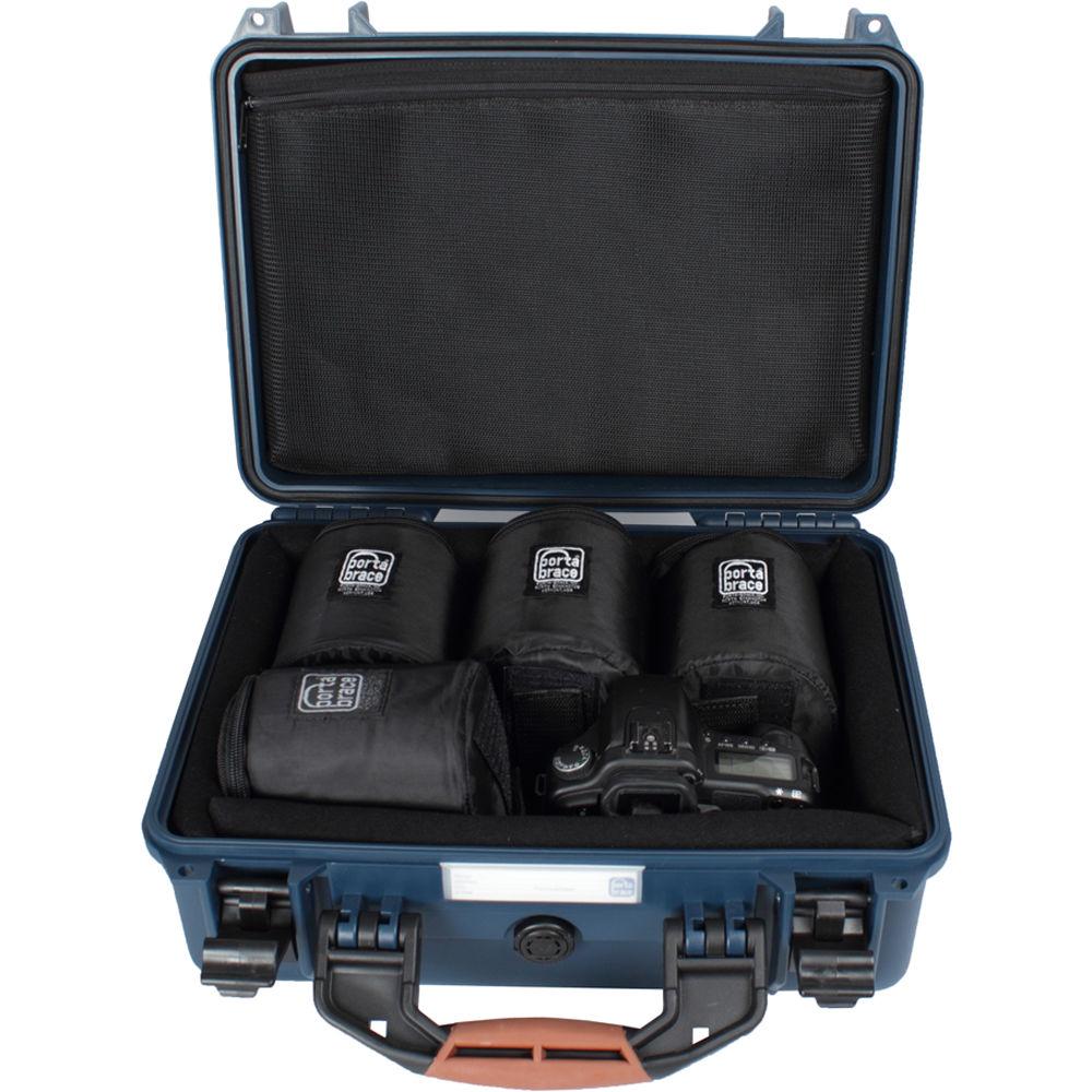 Porta Brace Hard Case with Six 4" Lens Cups for DSLRs or Small Equipment and Accessories