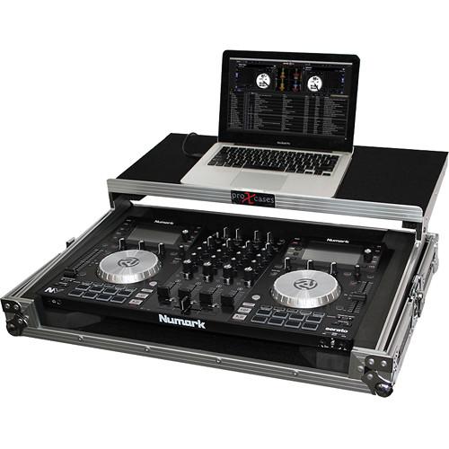 ProX Flight Case for Numark NV NVII Controller with Laptop Shelf