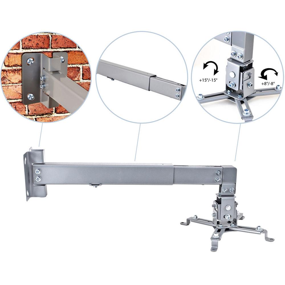 Pyle Pro Universal Projector Wall Mount with Telescoping Length & Angle Tilt Adjustment
