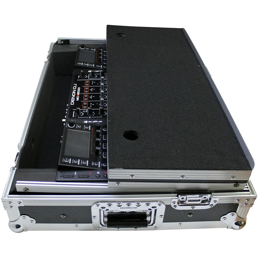 ProX Flight Case for Denon MCX8000 DJ Controller with Sliding Laptop Shelf and Wheels
