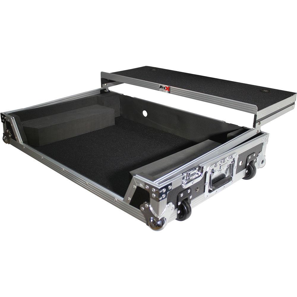 ProX Flight Case for Denon MCX8000 DJ Controller with Sliding Laptop Shelf and Wheels