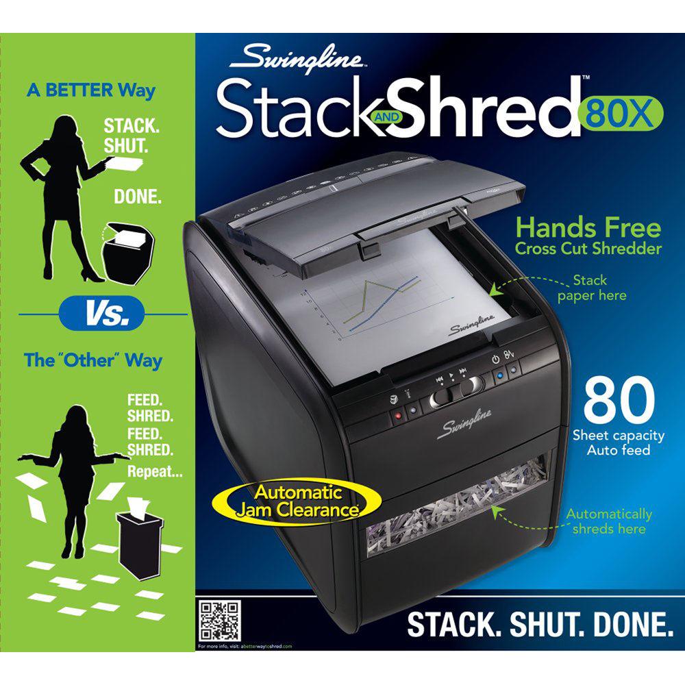 Swingline Stack-and-Shred 80X Cross-Cut Auto-Feed Shredder