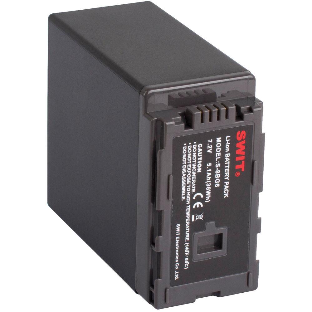 SWIT S-8BG6 7.2V, 36Wh Replacement Lithium-Ion DV Battery with DC Output for Panasonic VW-VBG6 Battery