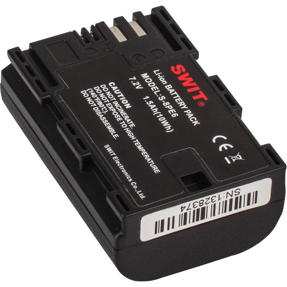 SWIT S-8PE6 DV Battery for Canon EOS 5D2, 5D3, 60D, 7D, 6D, 70D Cameras