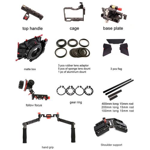 CAME-TV Matte Box Shoulder Support Rig Kit for Sony a7R II