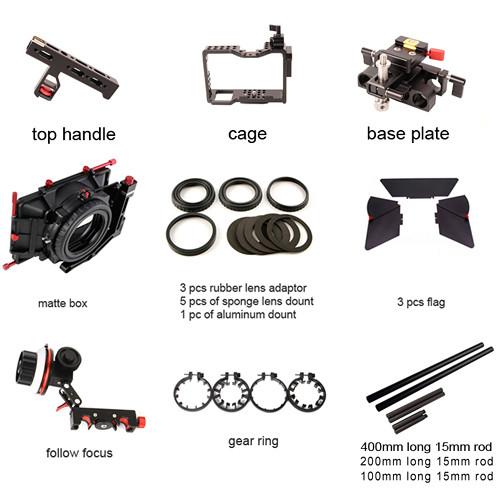 CAME-TV Rig Mattebox Follow Focus Kit for Sony A7RII Camera