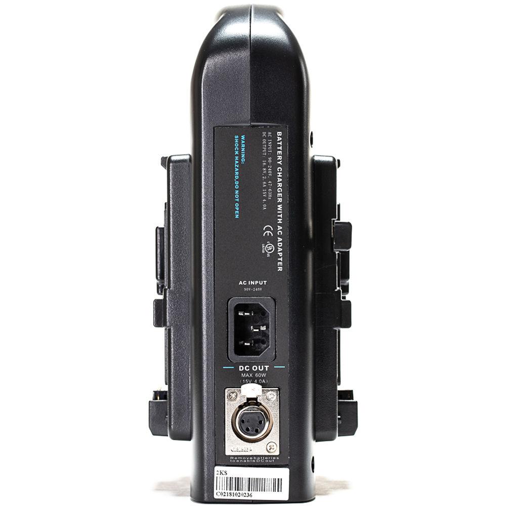 IndiPRO Tools V-Mount Dual Battery Charger with XLR Output