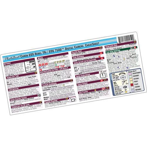 PhotoBert Cheat Sheet for Canon EOS Rebel T6i 750D DSLR Camera