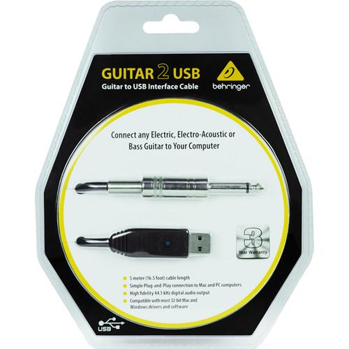 Behringer GUITAR 2 USB - 1 4" Instrument to USB Type-A Cable