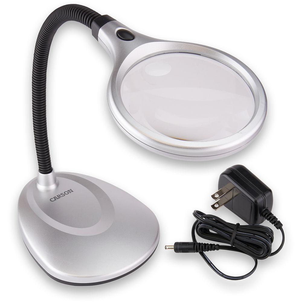 Carson LM-20 DeskBrite 200 2x LED Magnifier Desk Lamp with 5x Power Spot