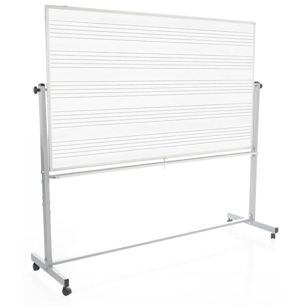 Luxor 72 x 48" Mobile Double-Sided Magnetic Music Whiteboard