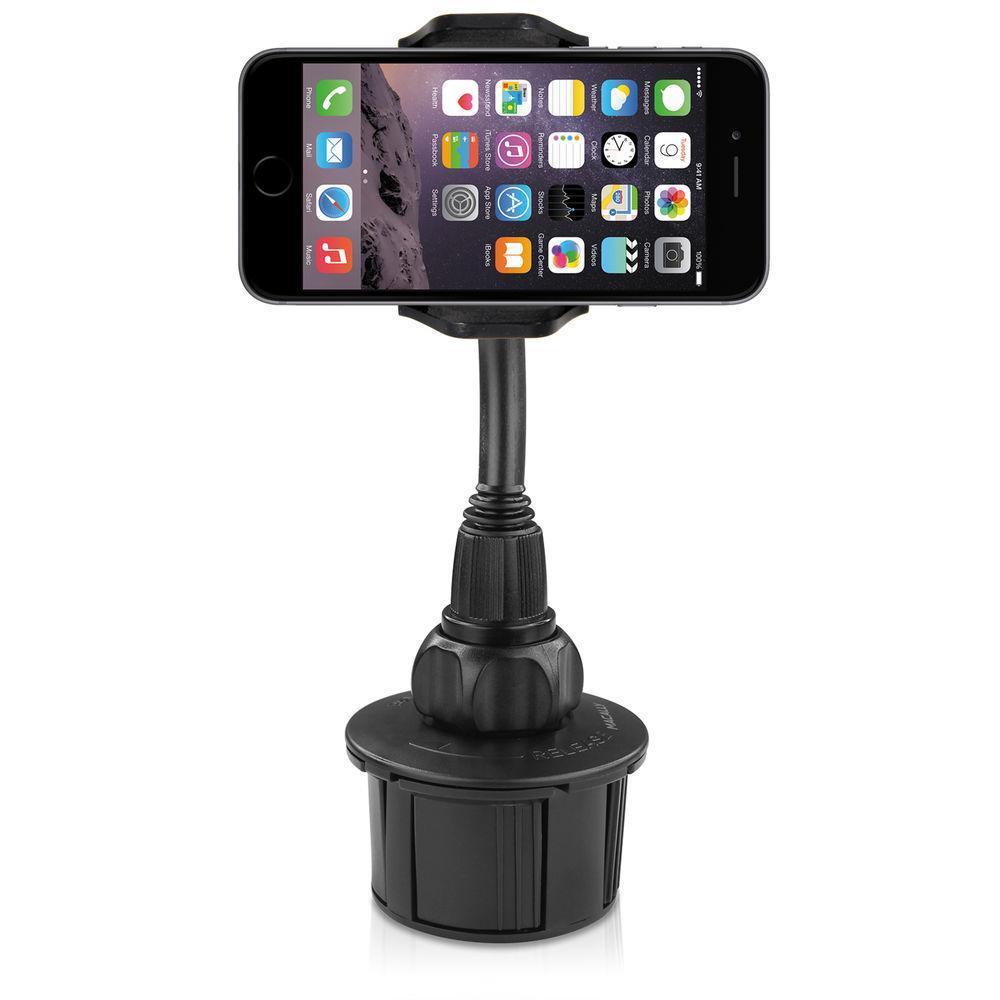 Macally Extra-Long Adjustable Automobile Cup Holder Mount for Smartphone and GPS