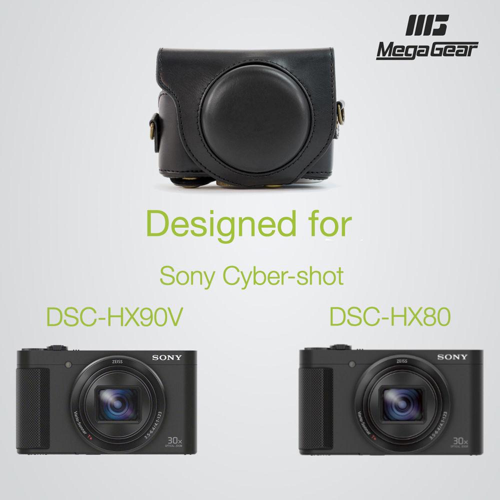 MegaGear Ever Ready  Leather Camera Case for Sony Cyber-shot DSC-HX90V or DSC-HX80B