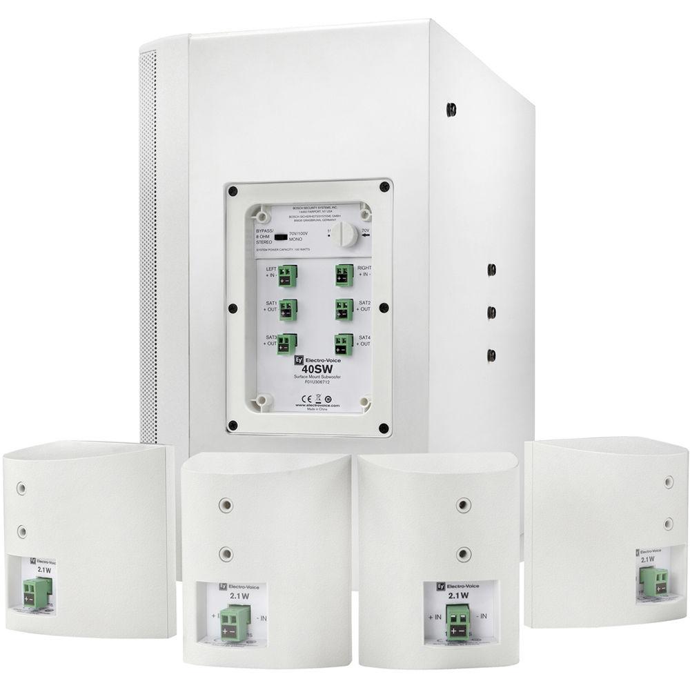 Electro-Voice EVID-S44W One Subwoofer and Four-Satellite Wall Mount Speaker System