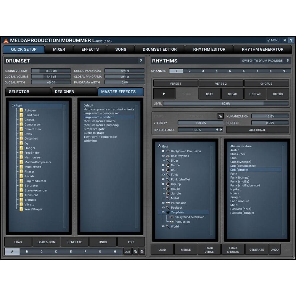 MeldaProduction MDrummer Large - Drum Machine and Virtual Drummer Software