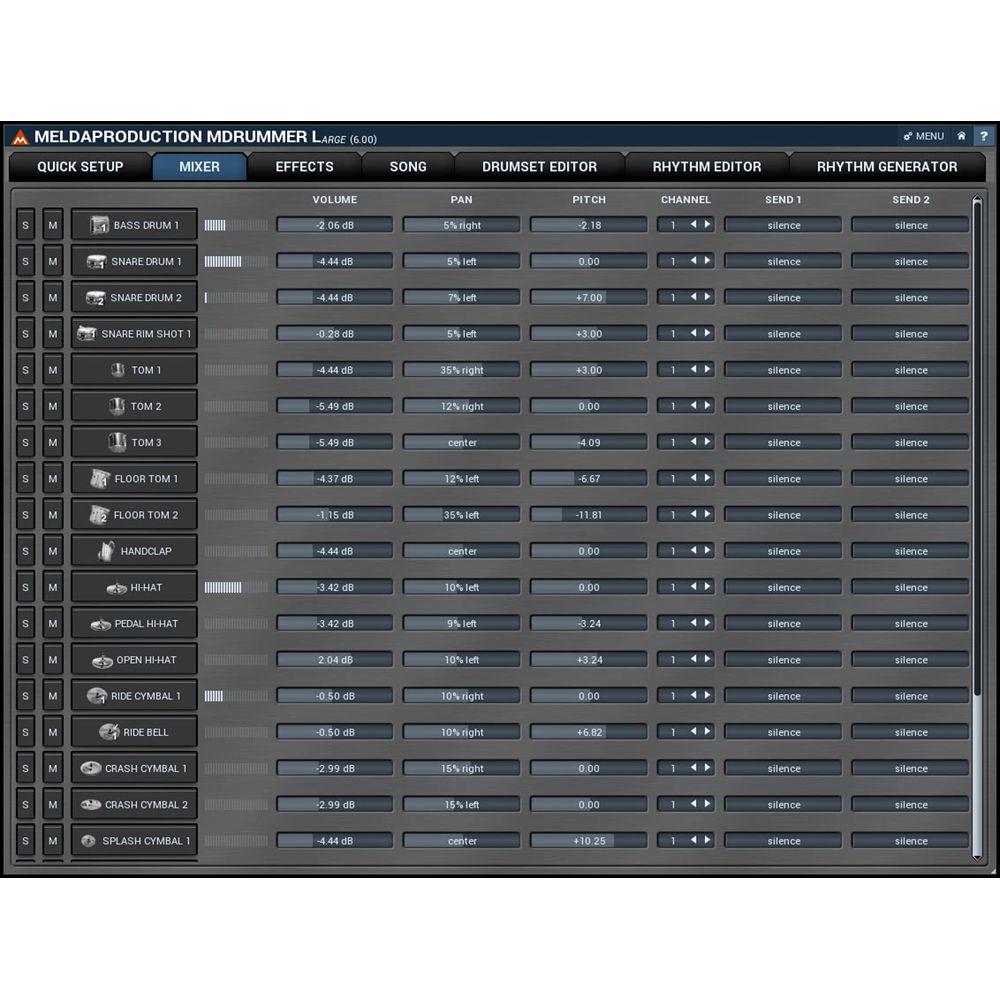 MeldaProduction MDrummer Large - Drum Machine and Virtual Drummer Software