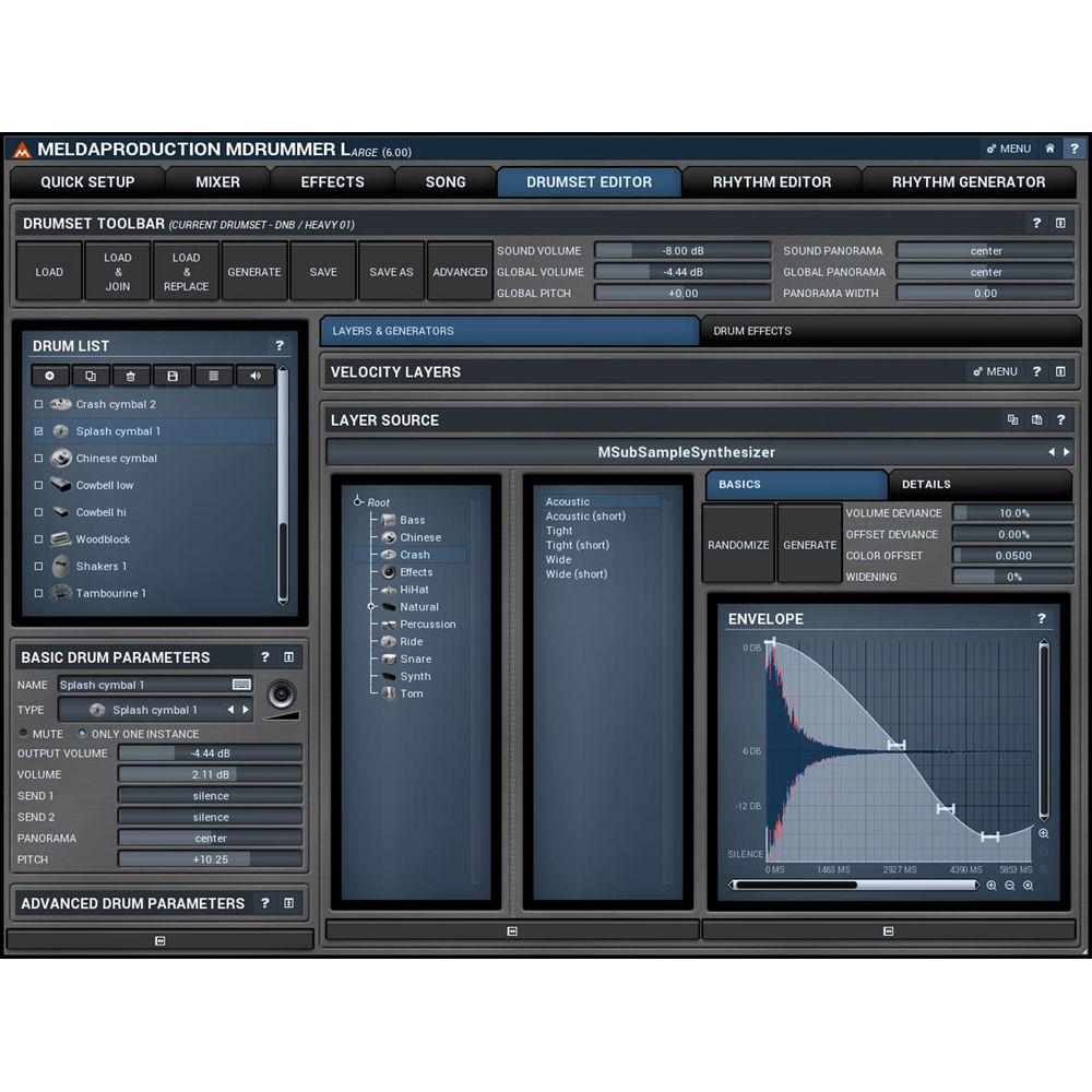 MeldaProduction MDrummer Large - Drum Machine and Virtual Drummer Software